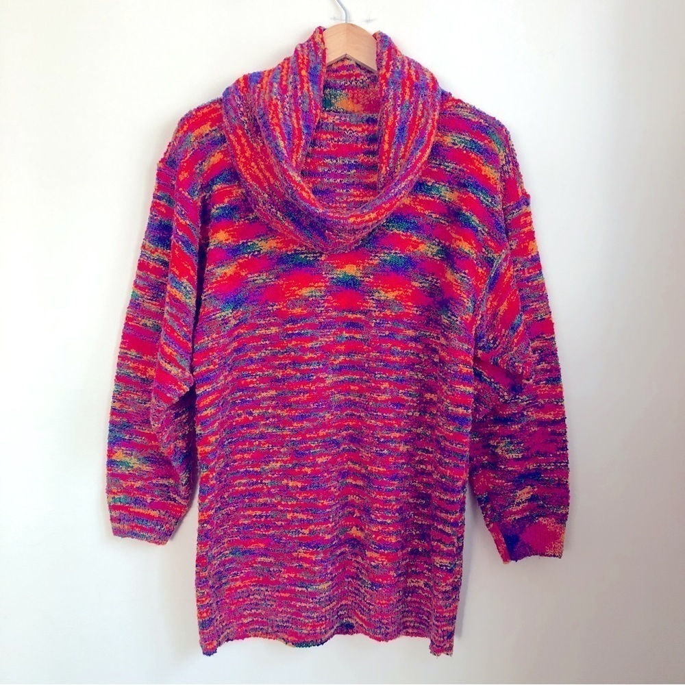 Vintage Simon Chang cowl neck rainbow sweater